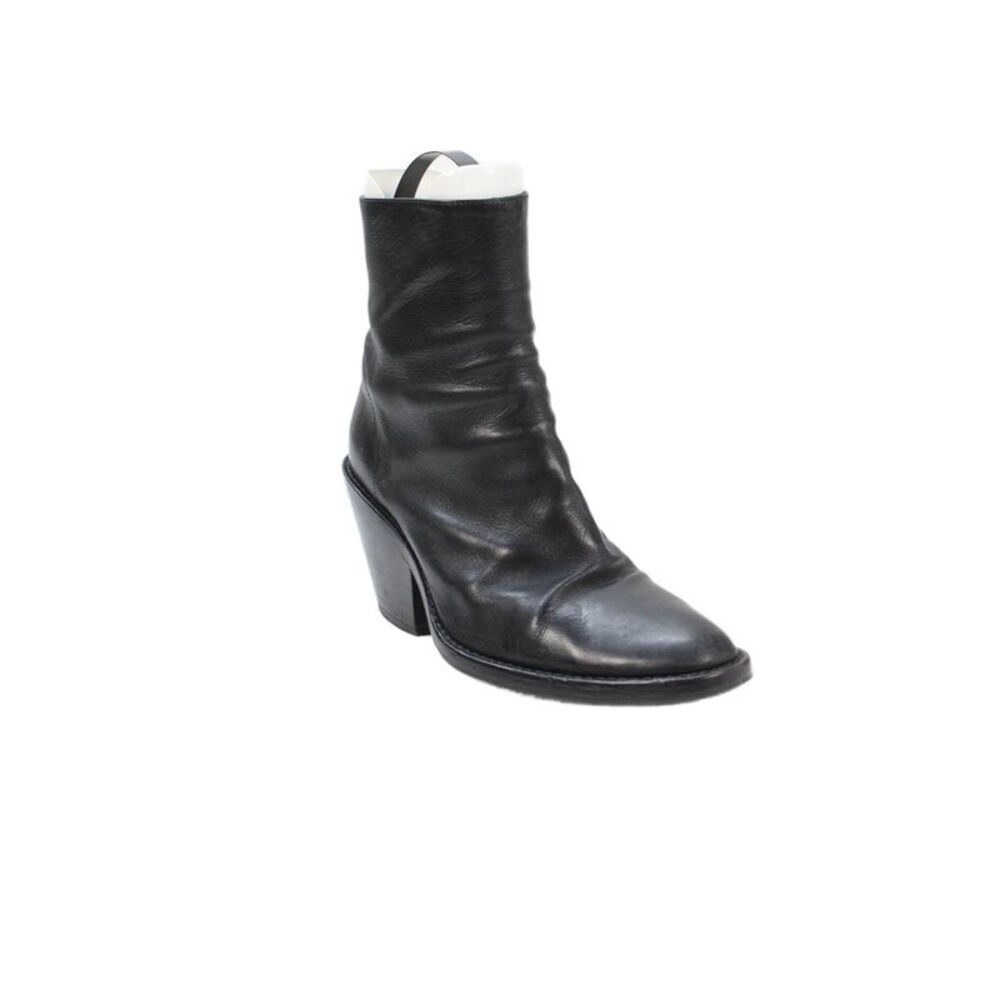 Ann Demeulemeester Womens Leather Zip Ankle Boots Shoes Black Size 7.5